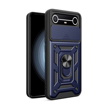 Tecno Spark Slim 5G Kılıf Magnetik Standlı Kamera Korumalı Zore Sürgülü Vega Kapak - 2