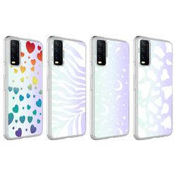 Vivo Y11S Case Zore M-Blue Patterned Cover - 2