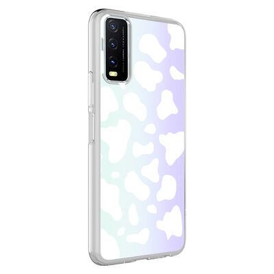 Vivo Y11S Case Zore M-Blue Patterned Cover - 4