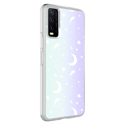 Vivo Y11S Case Zore M-Blue Patterned Cover - 6