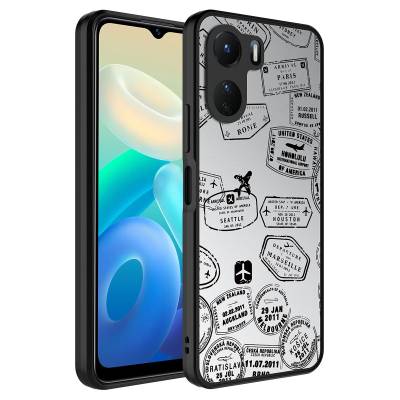 Vivo Y16 Case Mirror Patterned Camera Protected Glossy Zore Mirror Cover - 1