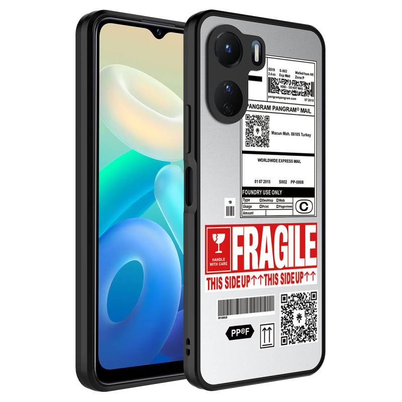 Vivo Y16 Case Mirror Patterned Camera Protected Glossy Zore Mirror Cover - 6