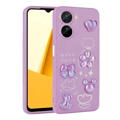 Vivo Y16 Case Relief Figured Shiny Zore Toys Silicone Cover - 4