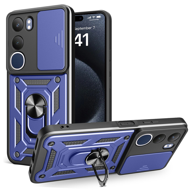 Vivo Y19S Case Magnetic Stand Camera Protection Zore Sliding Vega Cover - 3