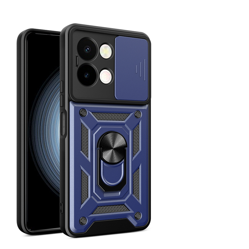 Vivo Y28 Kılıf Magnetik Standlı Kamera Korumalı Zore Sürgülü Vega Kapak - 2