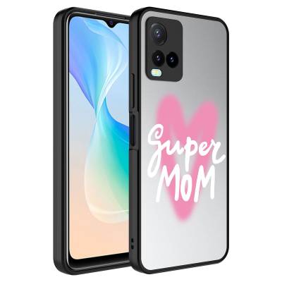 Vivo Y32 Case Mirror Patterned Camera Protected Glossy Zore Mirror Cover - 5