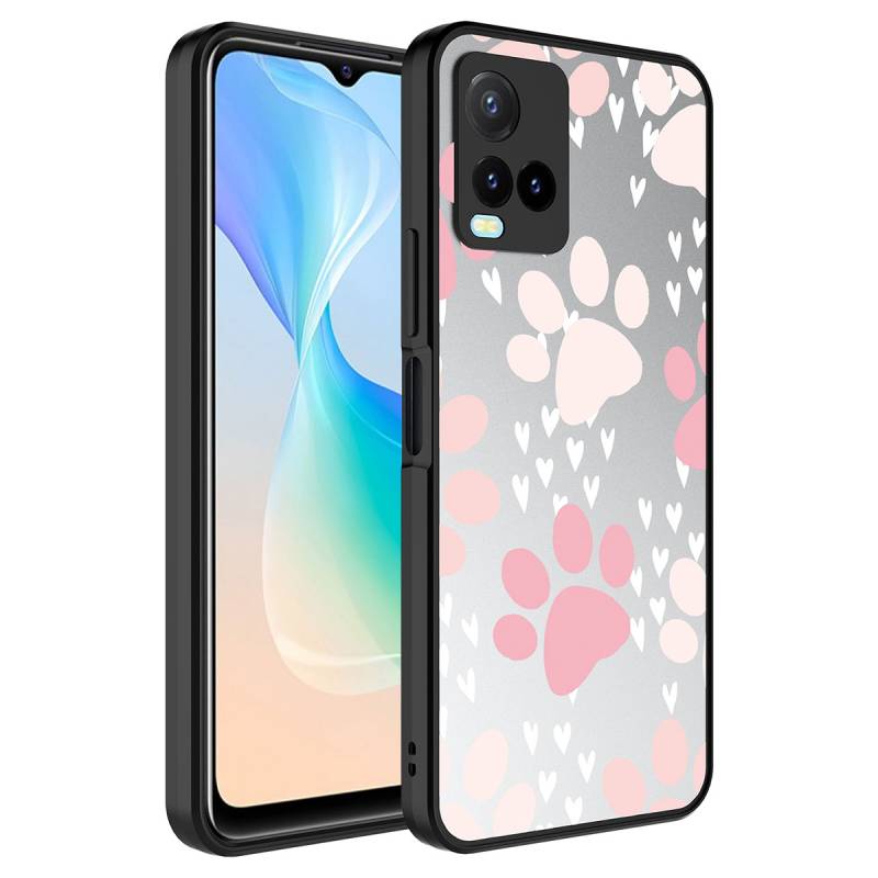 Vivo Y32 Case Mirror Patterned Camera Protected Glossy Zore Mirror Cover - 8