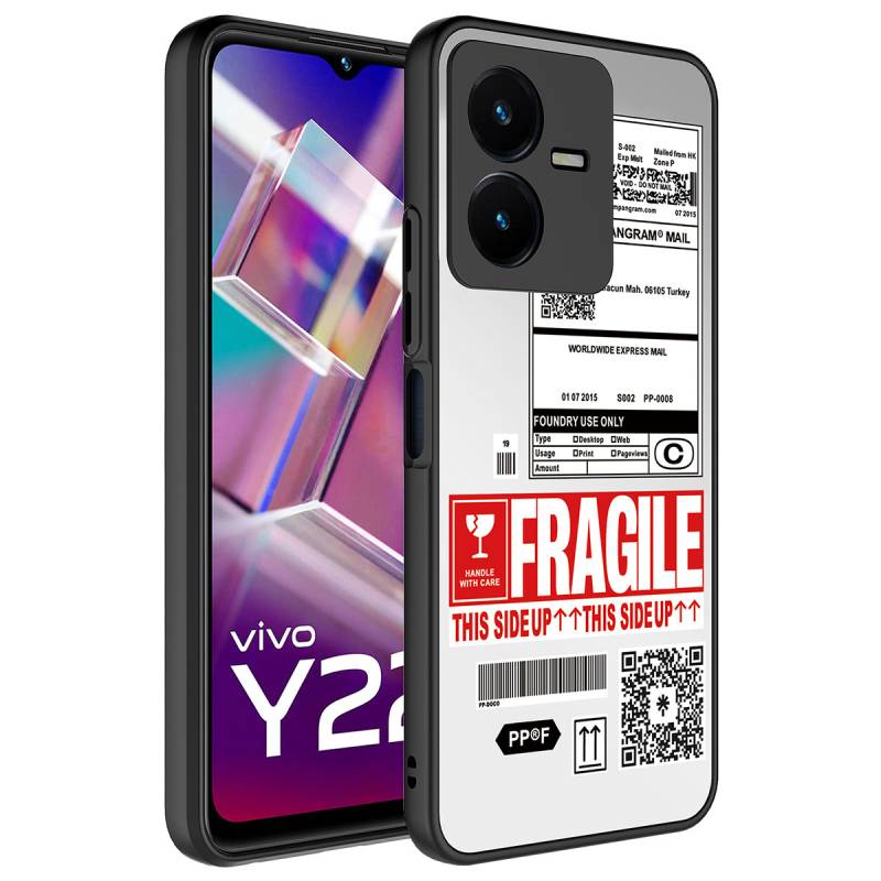 Vivo Y35 Case Mirror Patterned Camera Protected Glossy Zore Mirror Cover - 1