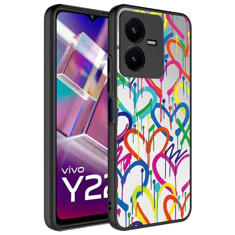 Vivo Y35 Case Mirror Patterned Camera Protected Glossy Zore Mirror Cover - 4