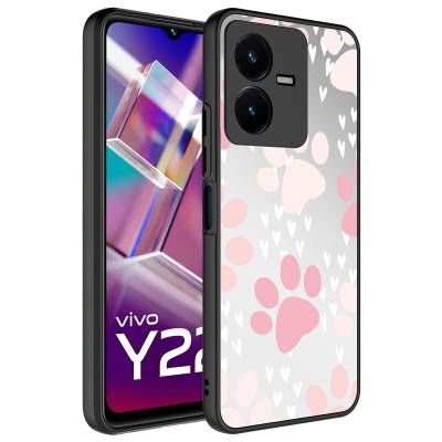 Vivo Y35 Case Mirror Patterned Camera Protected Glossy Zore Mirror Cover - 8