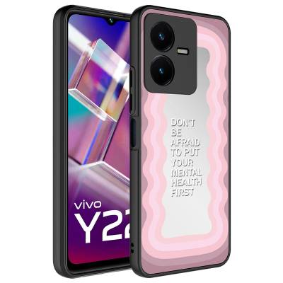 Vivo Y35 Case Mirror Patterned Camera Protected Glossy Zore Mirror Cover - 9