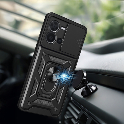 Vivo Y35 Case with Magnetic Stand and Camera Protection, Zore Sliding Vega Cover - 3