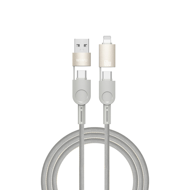 Wiwu 4in1 Raptor Series Multiple USB-A + Type-C to Type-C + Lightning Charging and Data Cable 60W 200cm - 2