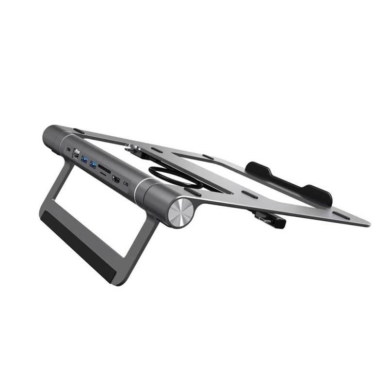 Wiwu A821CH 8in1 Hub Bağlantı İstasyonlu Notebook Laptop Standı PD3.0/USB3.0/RJ45 (1000Mbps)/SD/TF/HDMI (4K@30Hz) - 1