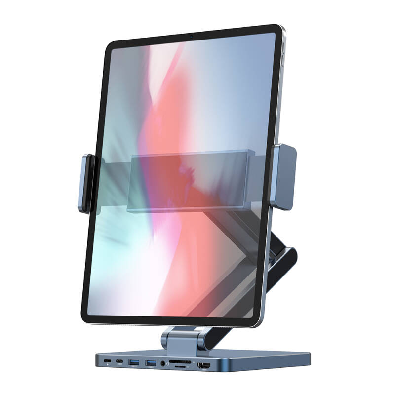 Wiwu AH801 8in1 HDMI (4K@60Hz) Adjustable Tablet Stand Input Type-C Hub Docking Station - 1