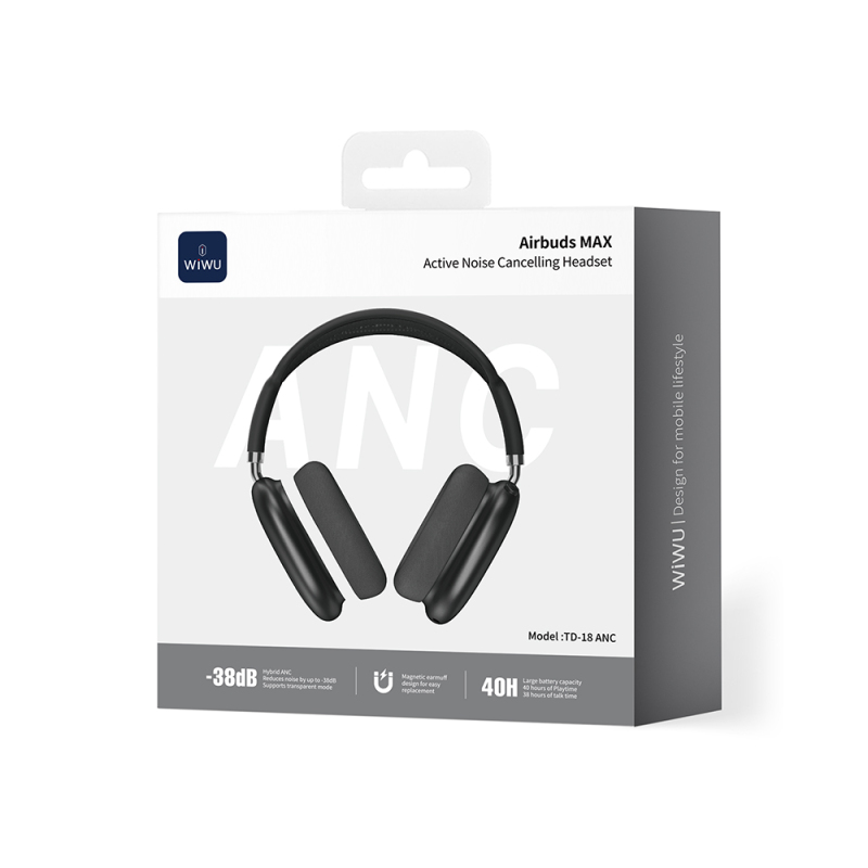 Wiwu Airbuds Max TD-18 ANC Aktif Gürültü Önleyicili Kulak Üstü Bluetooth Kulaklık v6.0 - 21