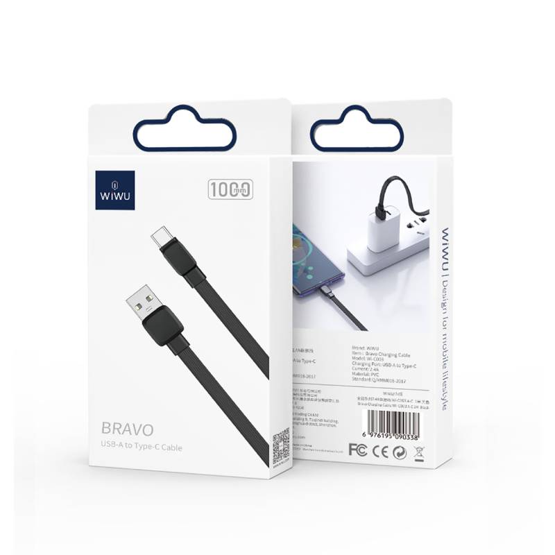 Wiwu Bravo WI-C003 Flat Design Type-C Usb Cable 1M - 12