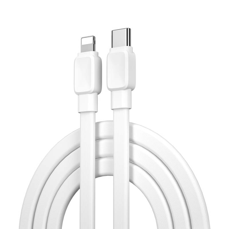 Wiwu Bravo WI-C004 Flat Design 20W Fast Charging Type-C to Lightning PD Cable 1M - 1