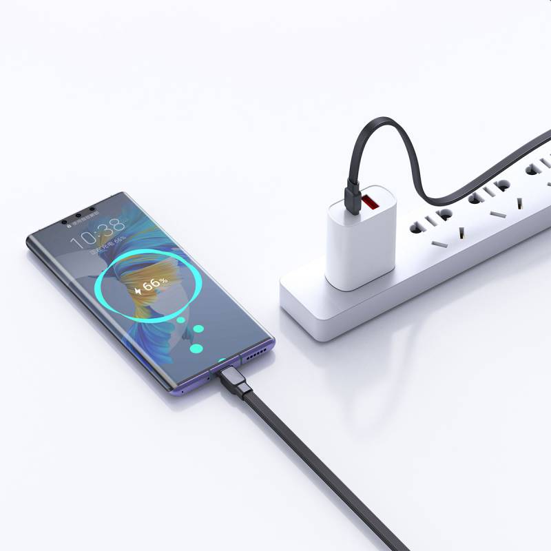 Wiwu Bravo WI-C004 Flat Design 60W Fast Charging Type-C to Type-C PD Cable 1M - 9
