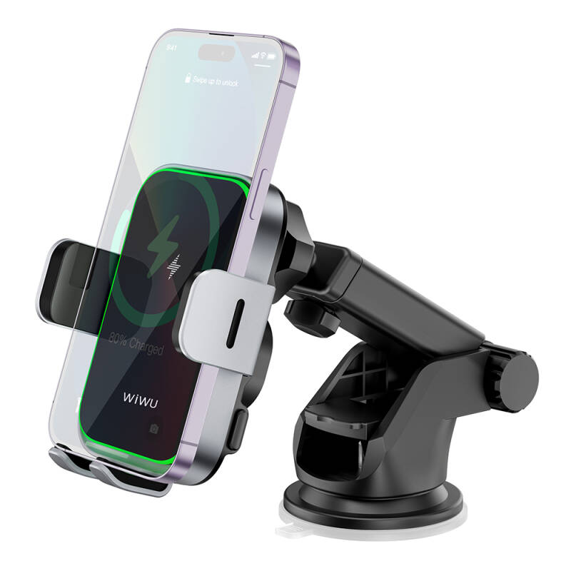 Wiwu CH-313 with Extendable Suction Cup Wireless Charging In-Car Phone Holder - 2