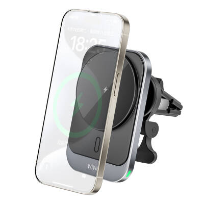 Wiwu CH-314 Car Phone Holder with Magnetic Wireless Charging Ventilation Design - 4