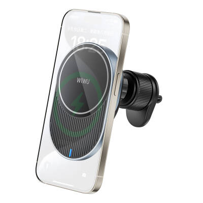 Wiwu CH-315 Wireless Charging Ventilation Design Lacey Magnetic In-Car Phone Holder - 4