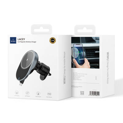 Wiwu CH-315 Wireless Charging Ventilation Design Lacey Magnetic In-Car Phone Holder - 7