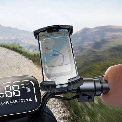 Wiwu CH037 Sarsıntı Önleyici 360° Derece Dönebilen Ayarlanabilir Motosiklet ve Bisiklet Telefon Tutucu - Thumbnail