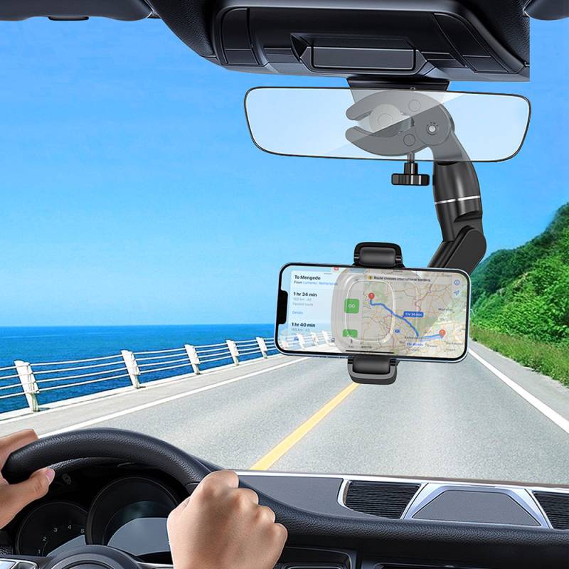 Wiwu CH039 In-Car Rearview Mirror 360 Degree Rotating Head Phone Holder - 4