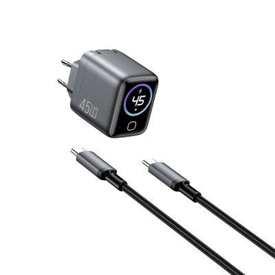 Wiwu CHG500 Voyager Series GaN Technology PD/QC Fast Charging Head with TFT Display 45W - 2