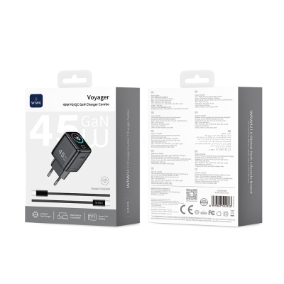 Wiwu CHG500 Voyager Series GaN Technology PD/QC Fast Charging Head with TFT Display 45W - 6