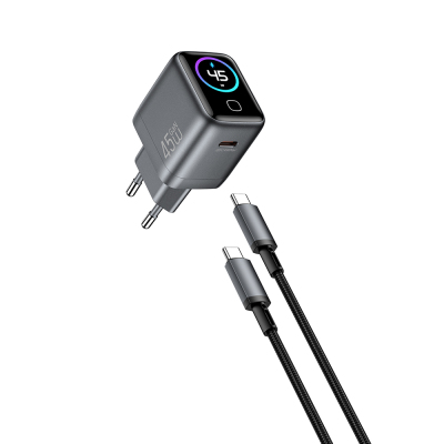 Wiwu CHG500 Voyager Serisi GaN Teknolojili PD/QC TFT Göstergeli Hızlı Şarj Başlığı 45W - 3