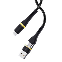 Wiwu ED-106 2 in 1 USB A- Type-C to Type-C Elite Data Cable - 1