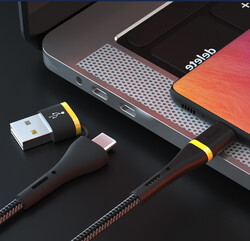 Wiwu ED-106 2 in 1 USB A- Type-C to Type-C Elite Data Cable - 2