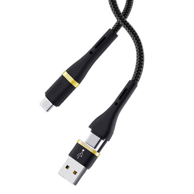 Wiwu ED-106 2 in 1 USB A- Type-C to Type-C Elite Data Kablo - 1
