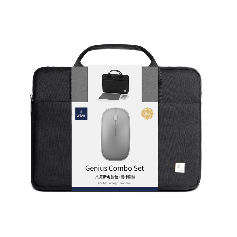 Wiwu Genius Combo Serisi 3in1 15.6 inç Laptop Çantası & Kablosuz Mouse & Mouse Pad Set - 4