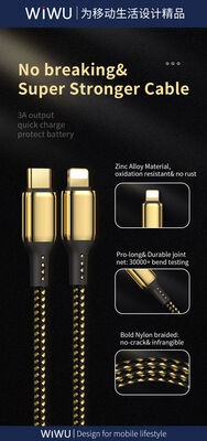 Wiwu Golden Series GD-103 Lightning To PD Data Kablo 1.2M - 6