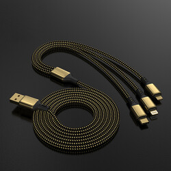 Wiwu Golden Series GD-104 3 in 1 Data Cable 1.2M - 3