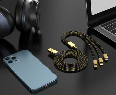 Wiwu Golden Series GD-104 3 in 1 Data Cable 1.2M - 9