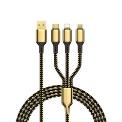 Wiwu Golden Series GD-104 3 in 1 Data Cable 1.2M - 10