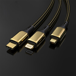 Wiwu Golden Series GD-104 3 in 1 Data Kablo 1.2M - 4