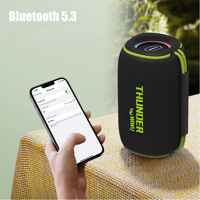 Wiwu H5 Su Geçirmez RGB Işıklı TWS Bluetooth Hoparlör v5.3 15W - 6