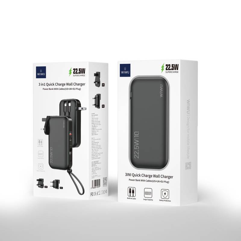 Wiwu JC-23 Micro Type-C and Lightning Cable PD Powerbank 22.5W 10000mAh with Charge Indicator - 6