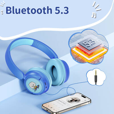 Wiwu KTD-02 Ayarlanabilir Kulak Üstü Kablolu ve Bluetooth 5.3 Çocuk Kulaklığı - 13