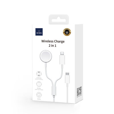 Wiwu M10 2 in 1 Wireless And Lightning PD Charging Cable - 2