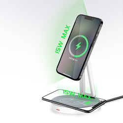 Wiwu M13 2 in 1 Wireless Charging Station with Stand - 4