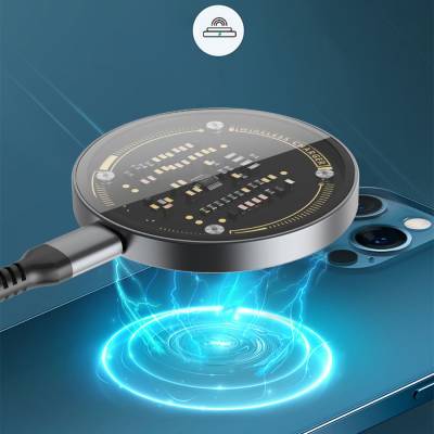 Wiwu M17 Magnetic Intelligent Transparent Wireless Charger Ultra Thin Transparent 15W Android iOS Supported - 12