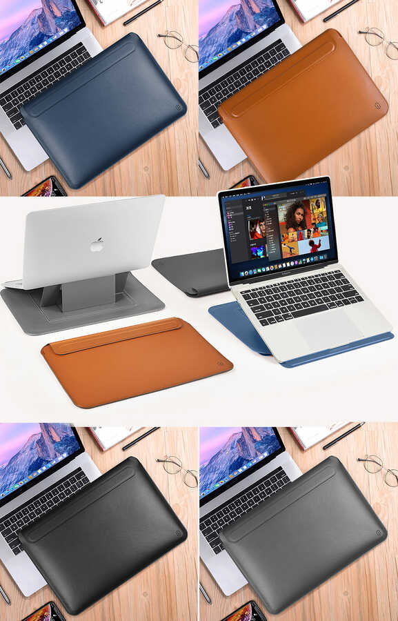 Apple Macbook 16.2' 2021 Wiwu Macbook Skin Pro Portable Stand Kılıf - 5