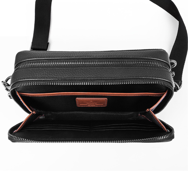Wiwu Master Genuie Leather Serisi Parmak İzi Kilitli Çok Fonksiyonlu Deri Çapraz Vücut Çantası - 3