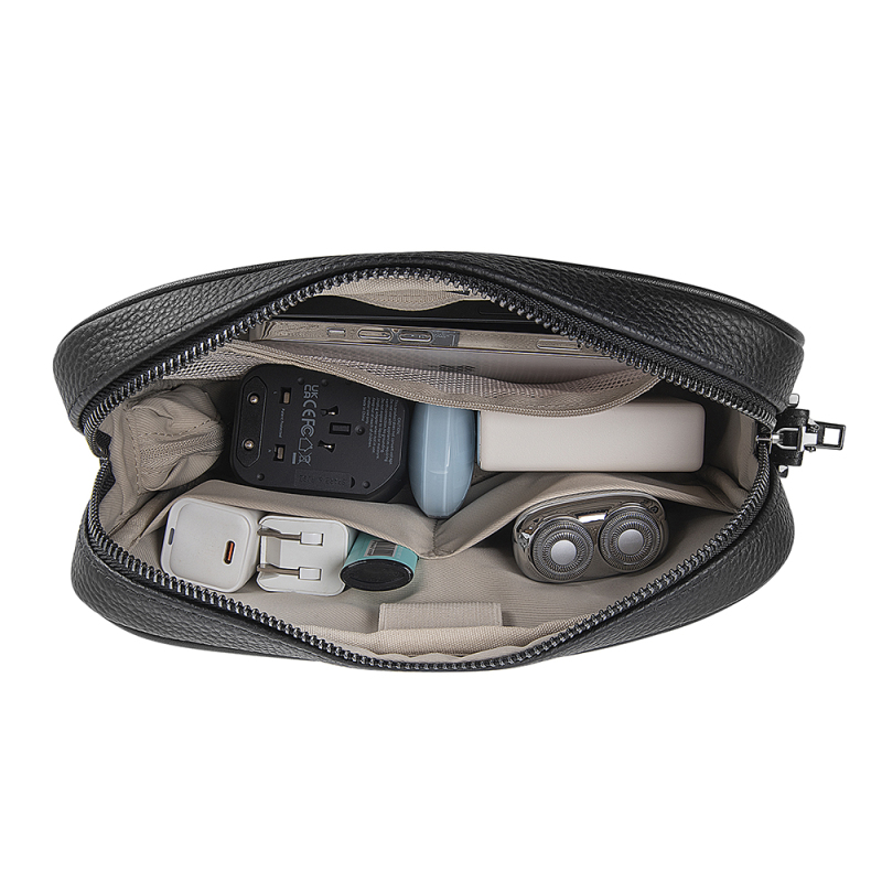 Wiwu Master Genuine Leather Series Fingerprint Lock Multi-Function Portable Mobile Accessory Bag - 3